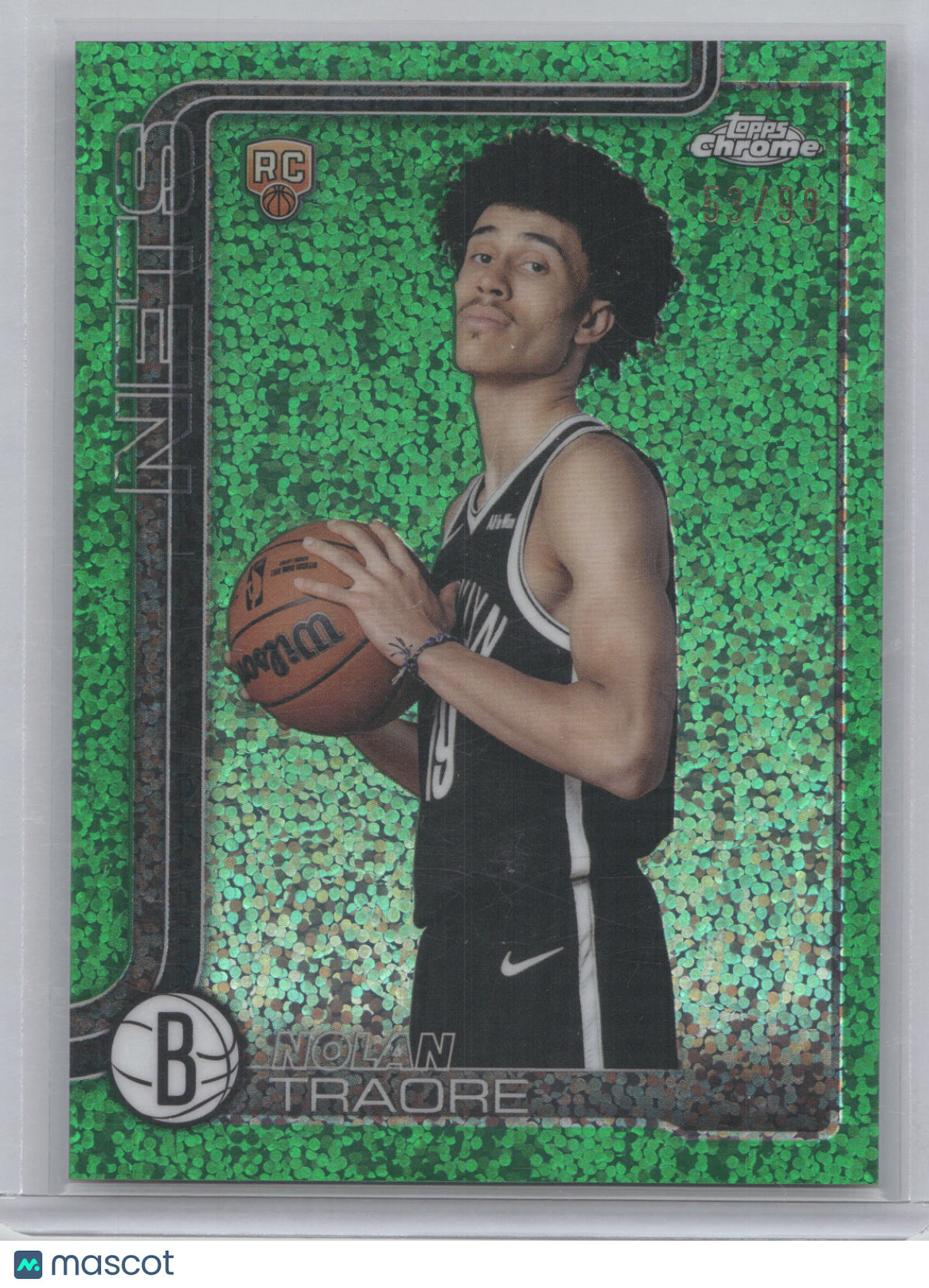 2025 Topps Chrome Basketball Nolan Traore #269 Green Image Variation 53/99 RC