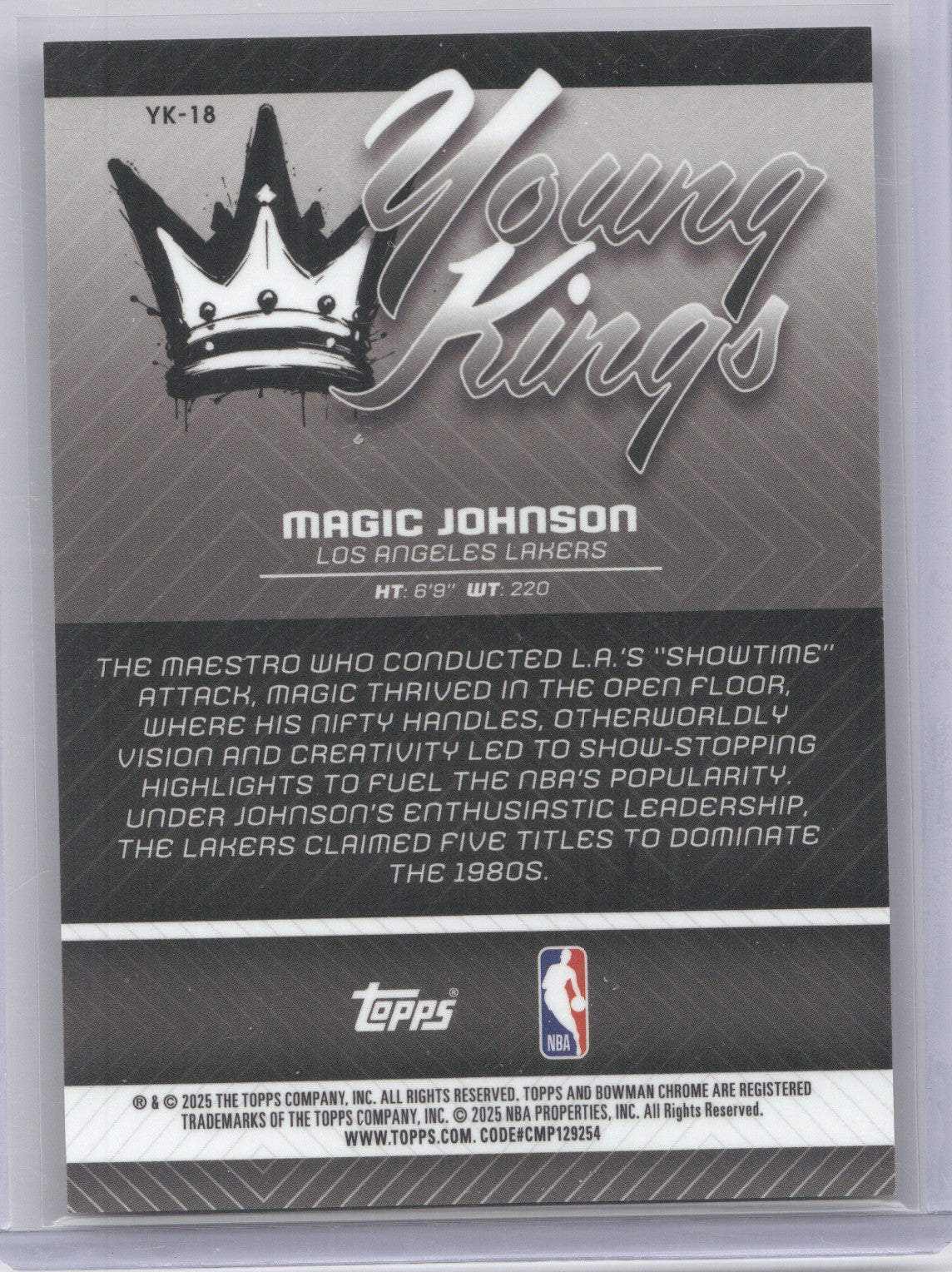 2025 Bowman Chrome Young Kings Magic Johnson #YK-18 Gold Geometric 16/50