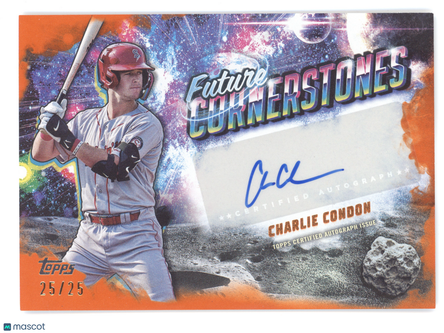 2025 Topps Pro Debut Future Cornerstones Charlie Condon #FC-CC Orange Auto 25/25