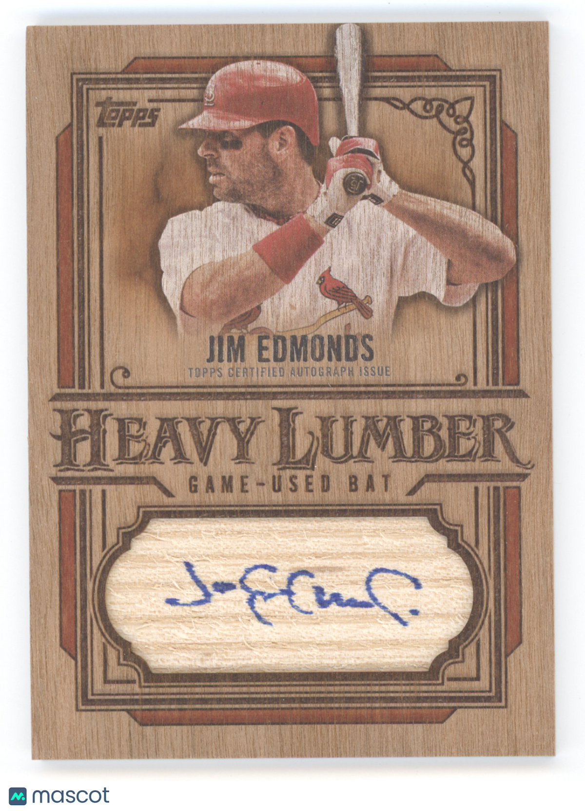 2025 Topps Heavy Lumber Autograph Relic Jim Edmonds #HLARU-JE