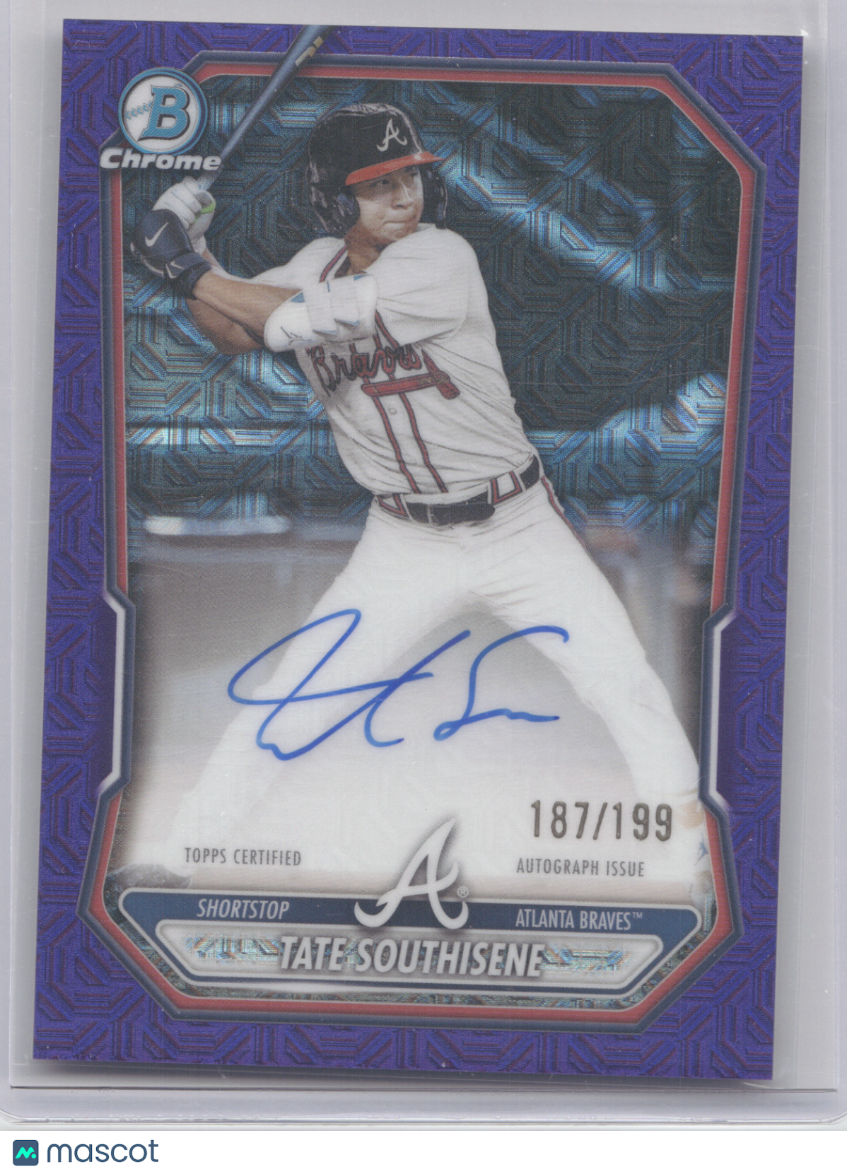 2026 Bowman Chrome Prospect Autograph Tate Southisene #BMATS Purple Mojo 187/199