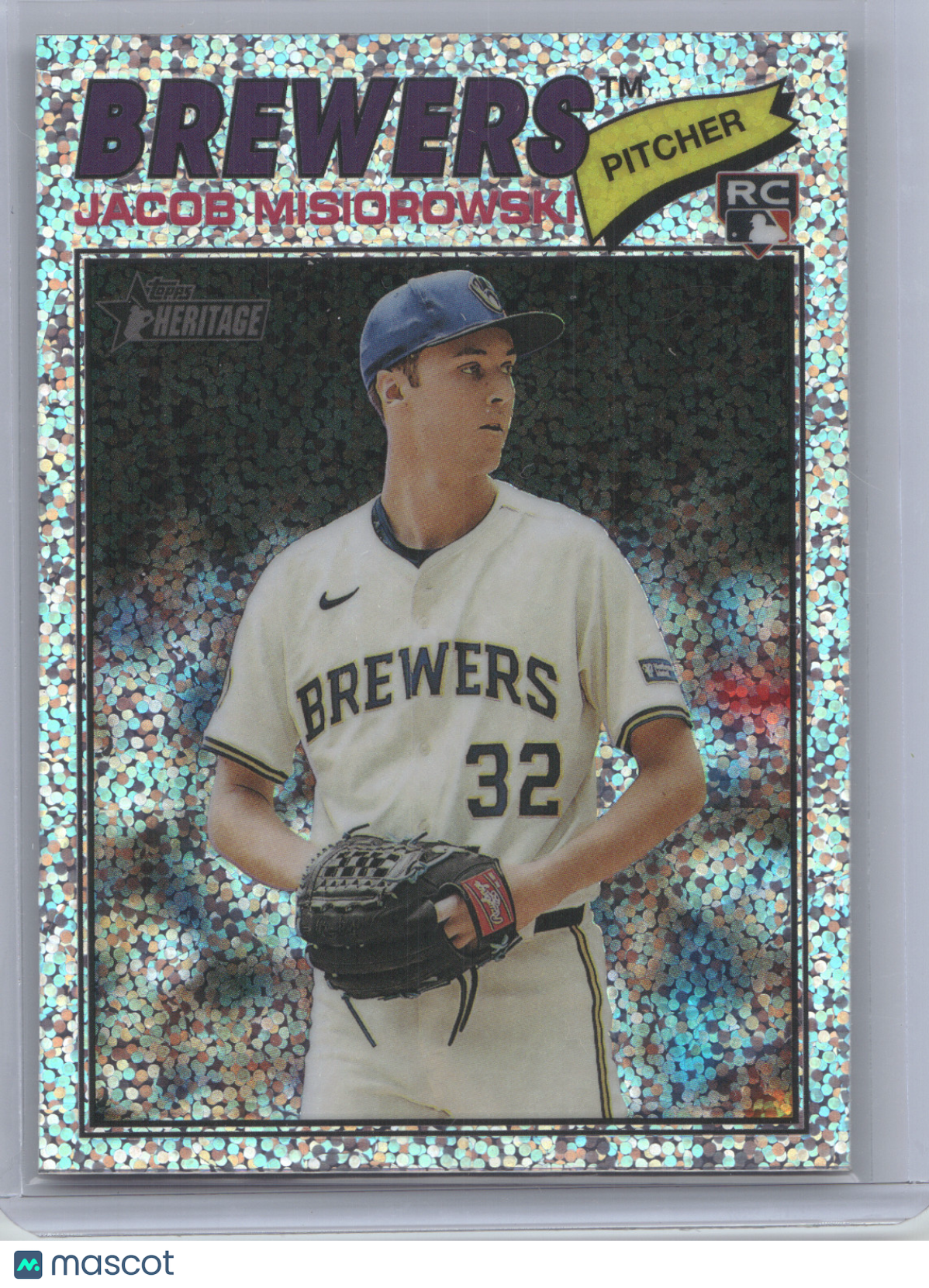 2026 Topps Heritage Jacob Misiorowski #144 Silver Sparkle RC