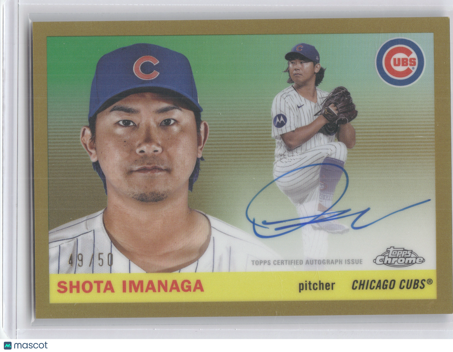 2025 Topps Chrome Platinum Autographs Shota Imanaga #CPA-SI Gold 49/50