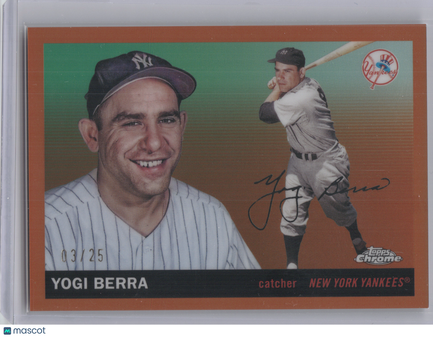 2025 Topps Chrome Platinum Yogi Berra #450 Orange 03/25