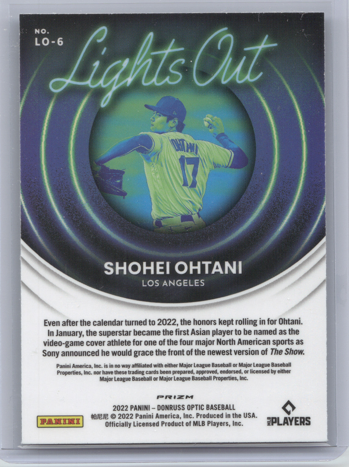 2022 Donruss Optic Lights Out Shohei Ohtani #LO-6 Prizm