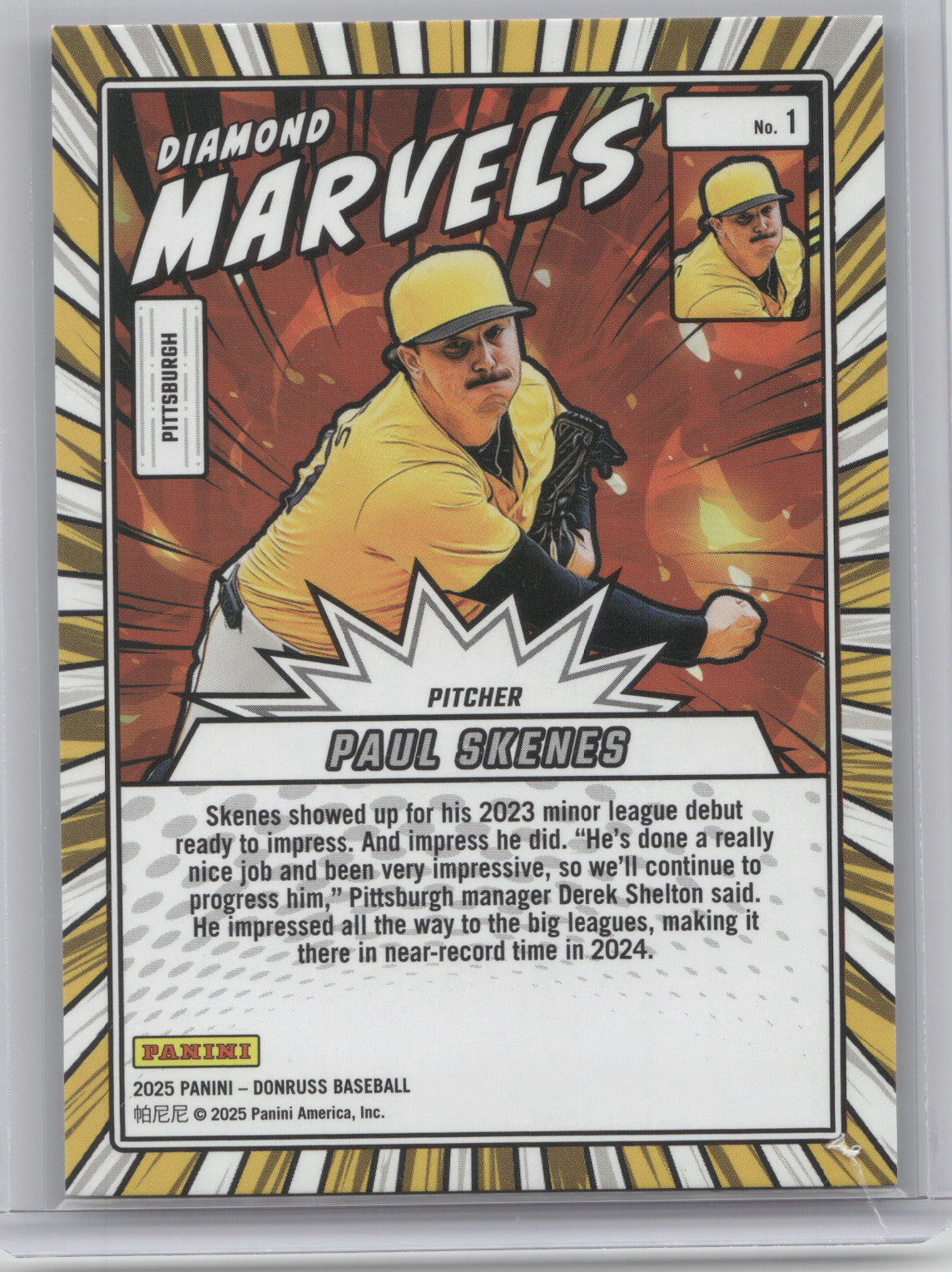 2025 Panini Donruss Baseball Diamond Marvels Paul Skenes #1 Red Ice 088/149