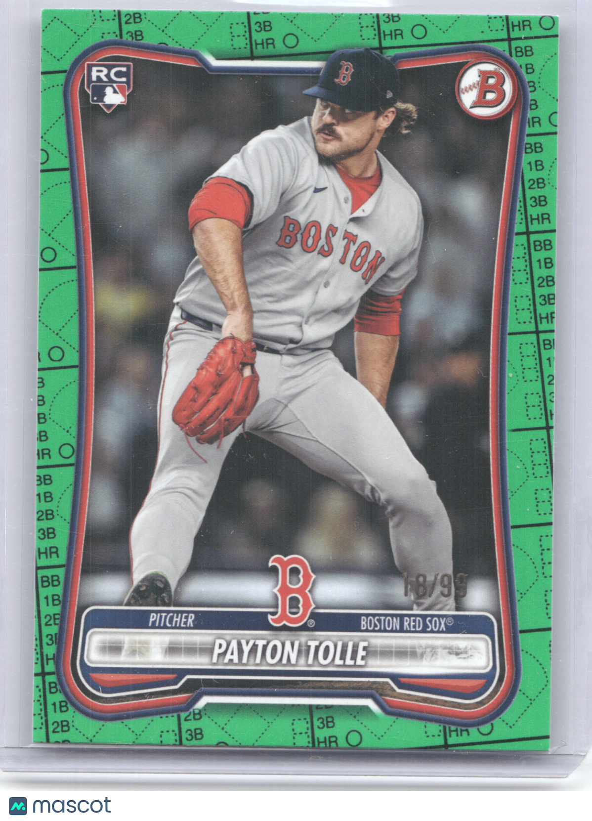 2026 Bowman Payton Tolle #26 Green Pattern 18/99 RC