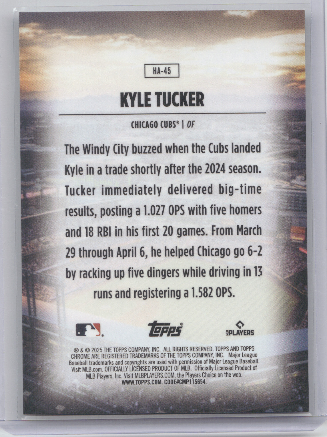 2025 Topps Chrome Home Field Advantage Kyle Tucker #HA-45