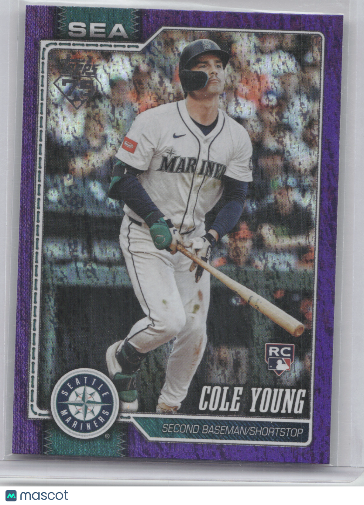 2026 Topps Series One Cole Young #129 Purple Crackle 249/250 RC
