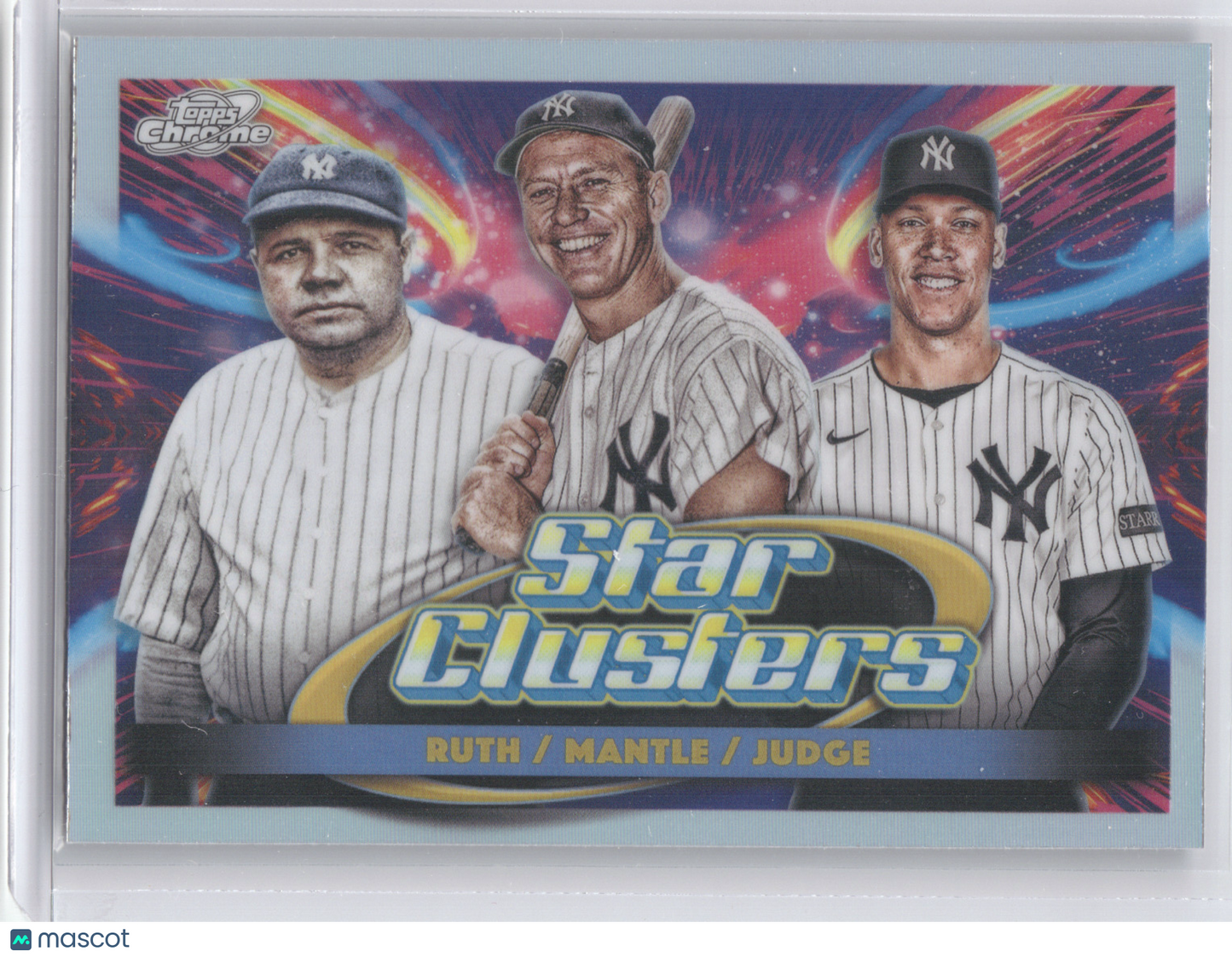 2025 Topps Chrome Star Clusters Babe Ruth Mickey Mantle Aaron Judge #TSC-2