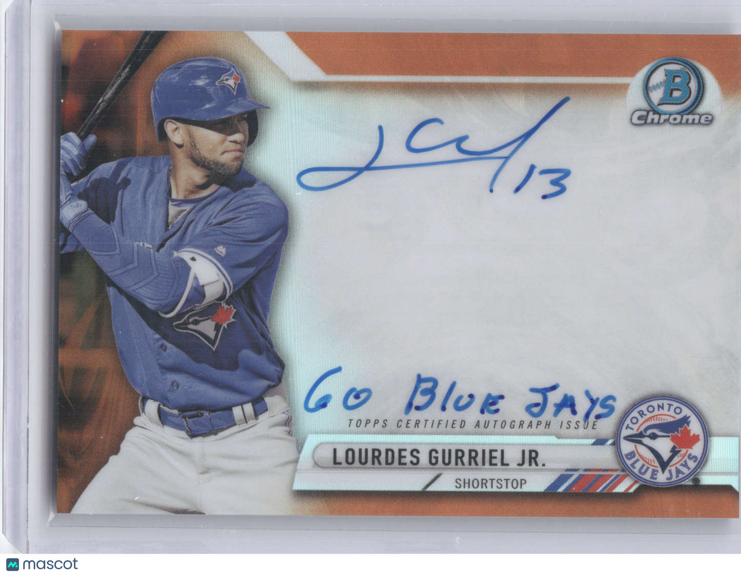 2017 Bowman Chrome Prime Signatures Lourdes Gurriel Jr. #BIA-LG Orange 22/25