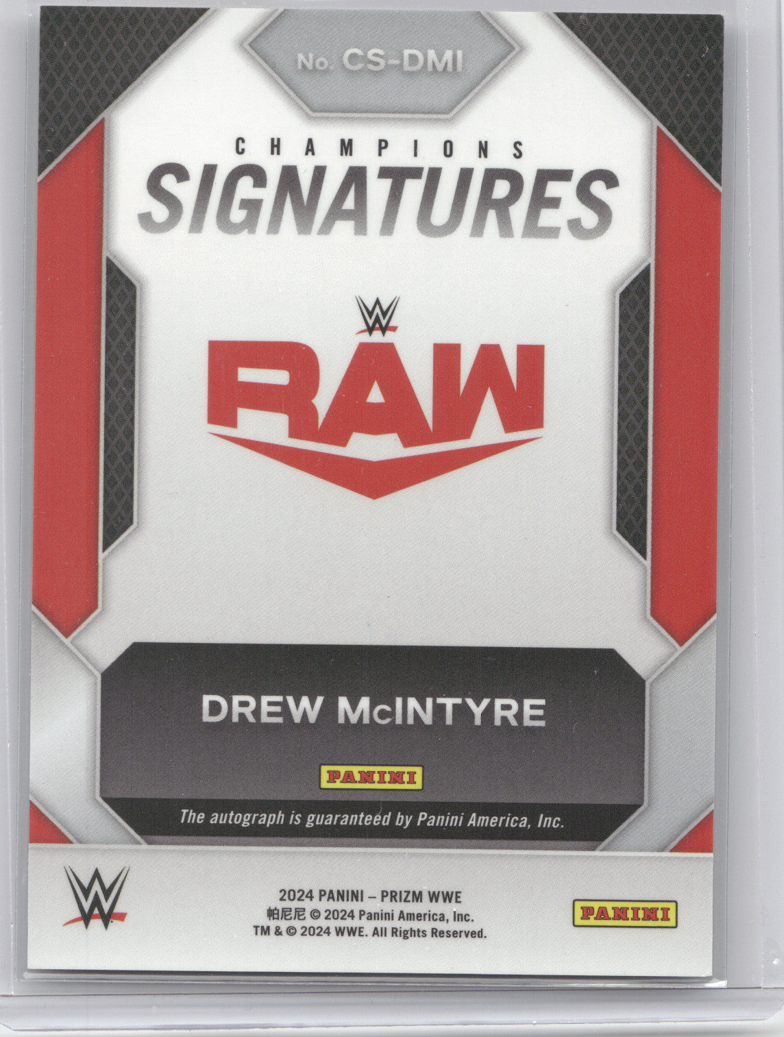 2024 Panini Prizm WWE Champions Signatures Drew McIntyre #CS-DMI
