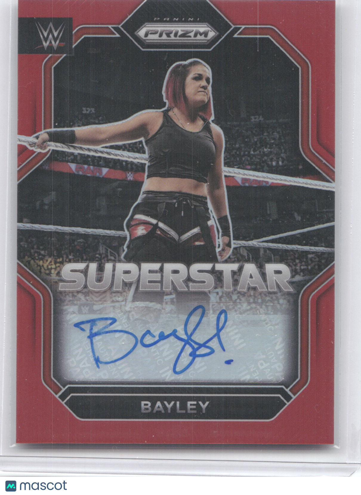 2023 Panini Prizm WWE Superstar Autographs Bayley #SA-BYL Red 76/99