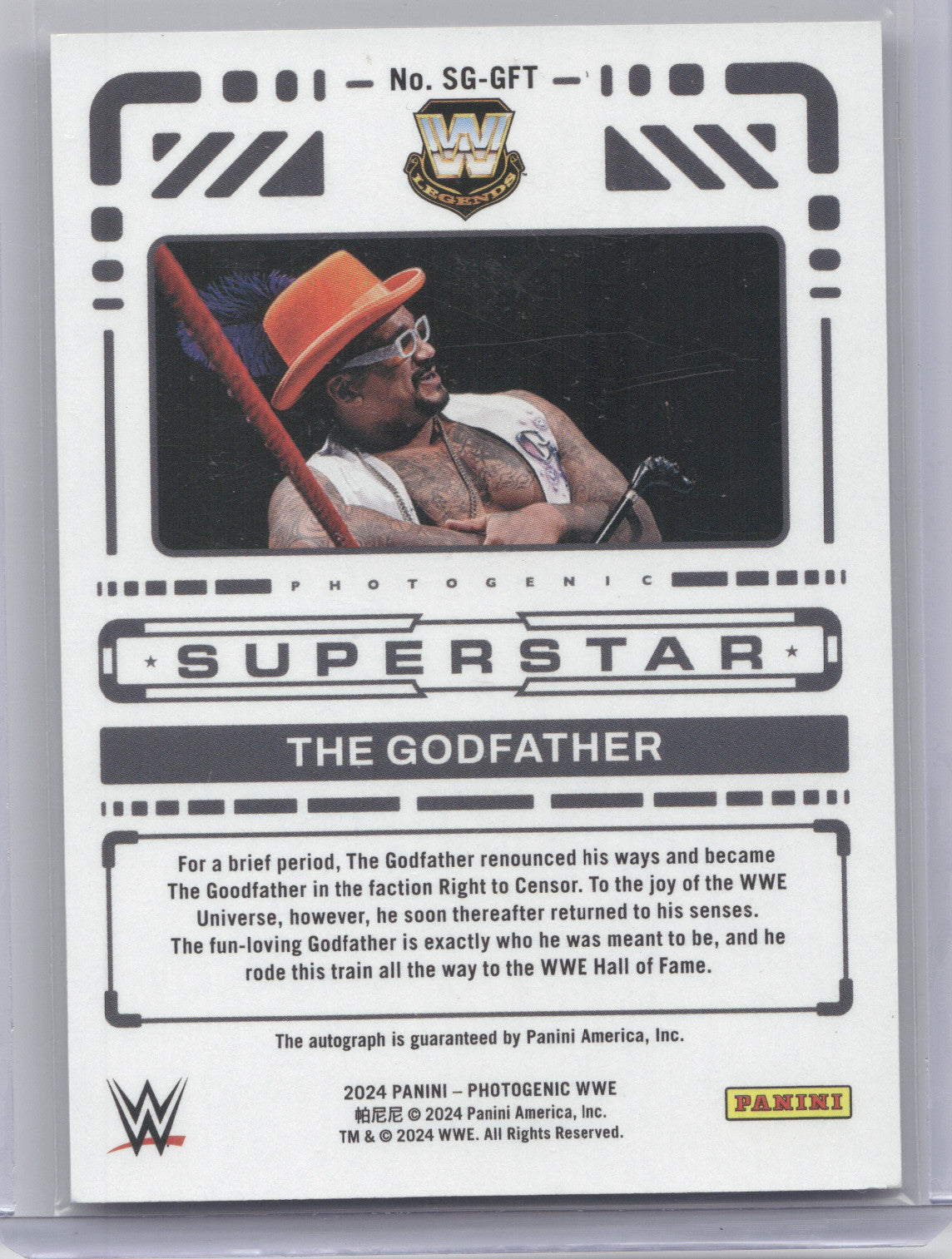 2024 Panini Photogenic WWE Superstar The Godfather #SG-GFT Gold 08/10