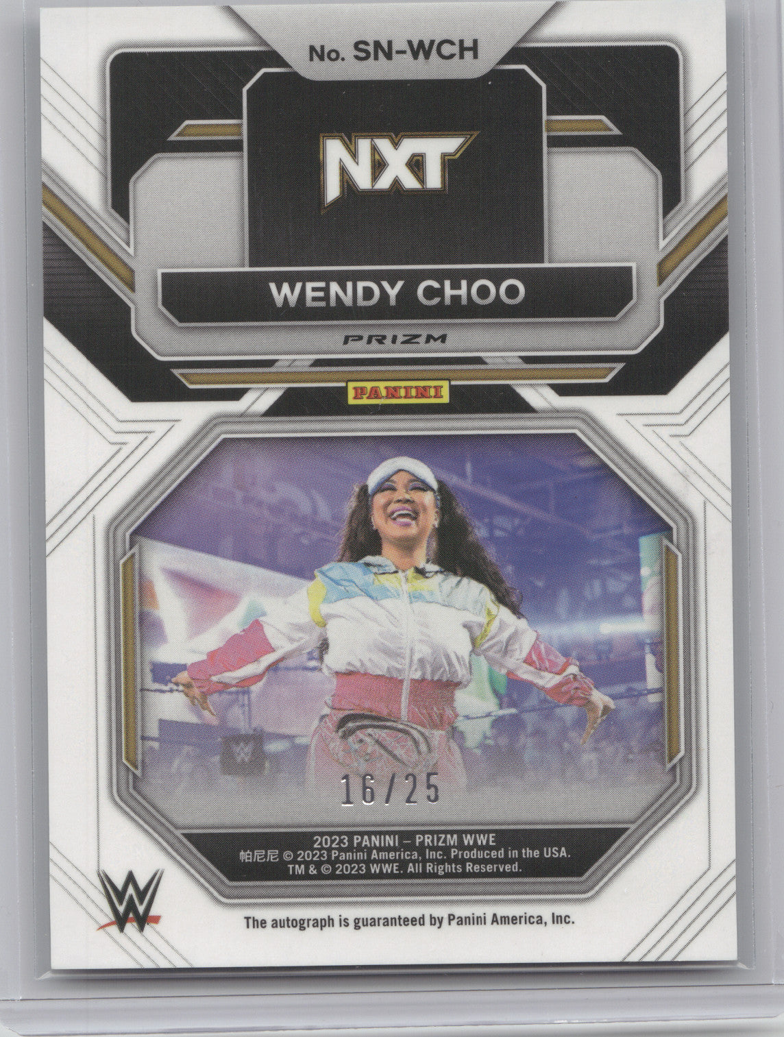 2023 Panini Prizm WWE Sensational Signatures Wendy Choo #SN-WCH Mojo 16/25
