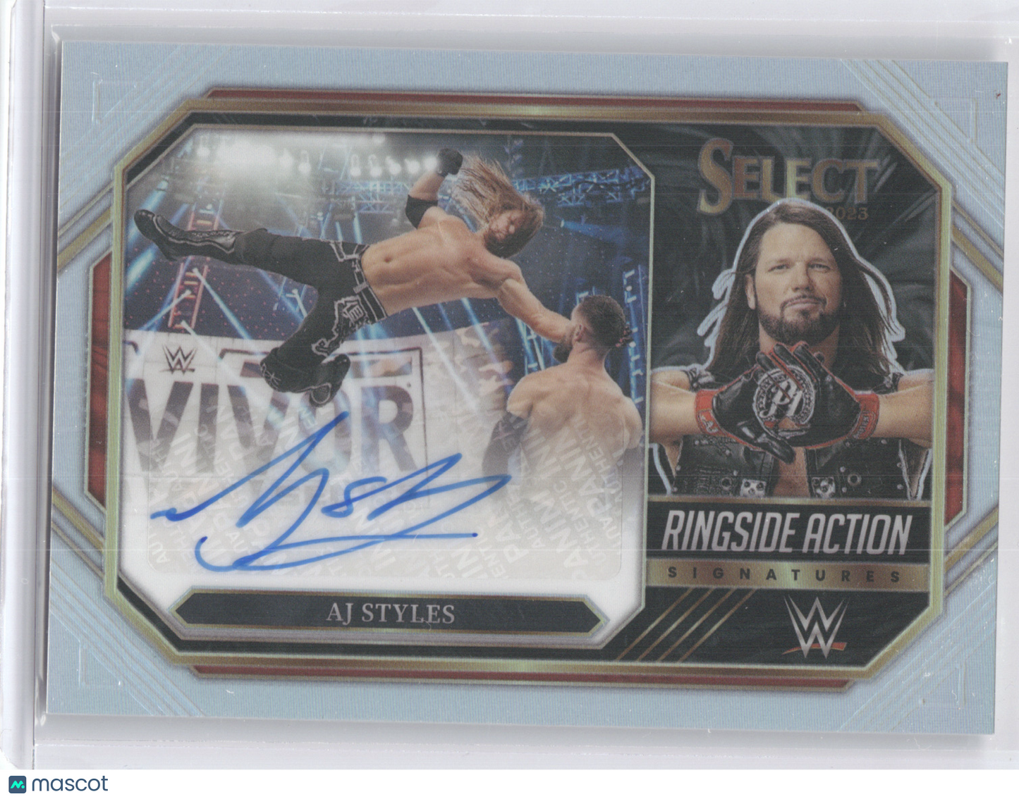 2023 Panini Select WWE Ringside Signatures AJ Styles #RA-AJS Silver