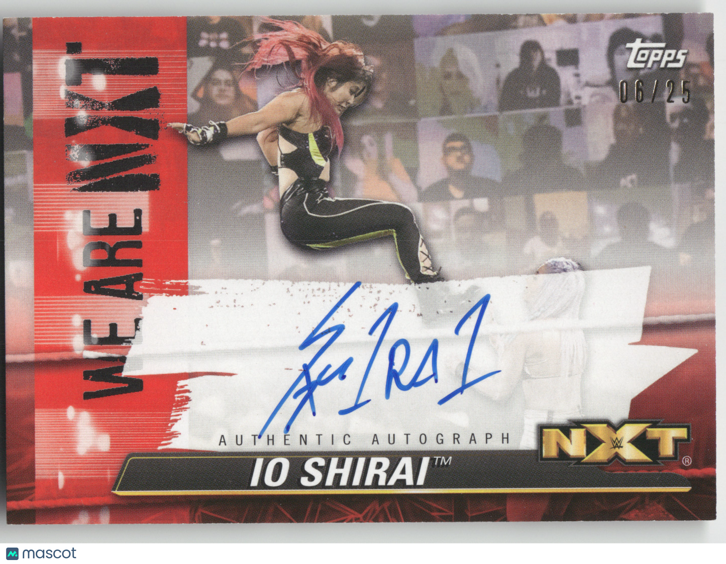 2021 Topps WWE We Are NXT Autographs Io Shirai #A-IS Red 06/25