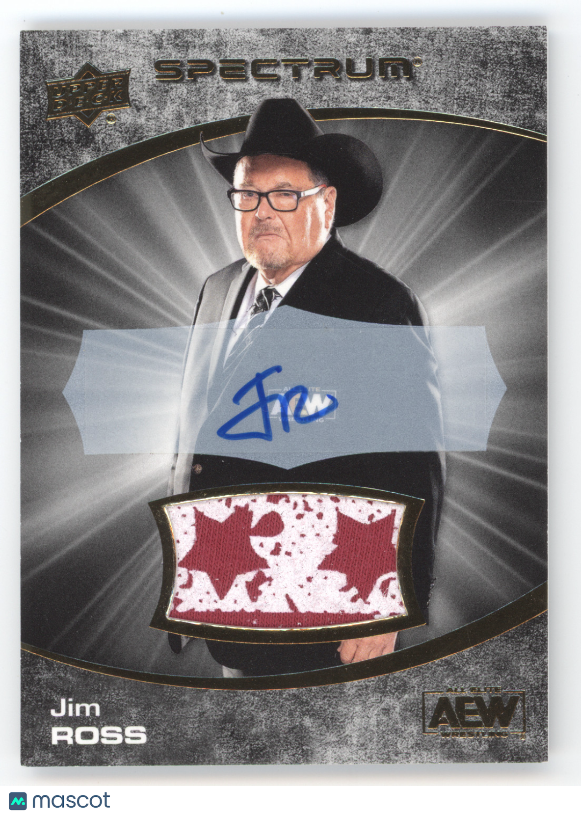 2021 Upper Deck AEW Spectrum Jim Ross #67 04/10 Authentic Autograph Memorabilia