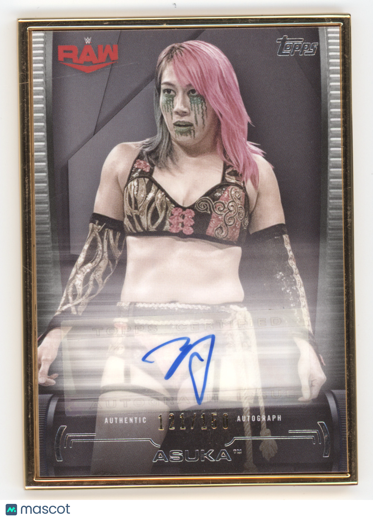 2021 Topps WWE Undisputed Superstar Autograph Asuka #FR-A Gold Frame 121/150