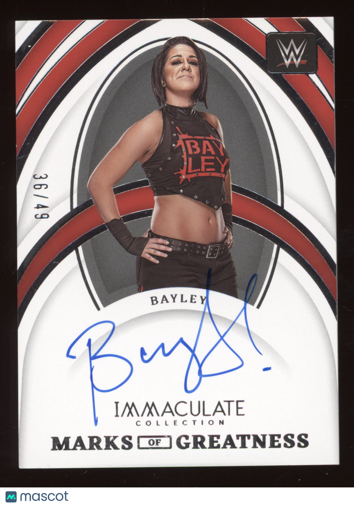 2022 Panini Immaculate Collection Marks of Greatness Bayley #MG-BYL 36/49