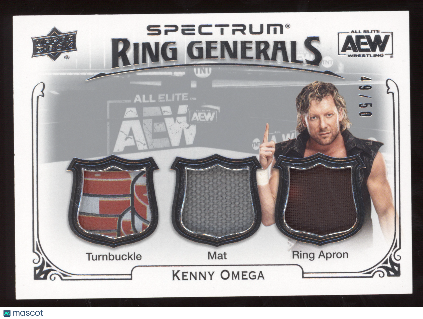2021 Upper Deck AEW Spectrum Ring Generals Kenny Omega #RL-20 49/50 Triple Relic