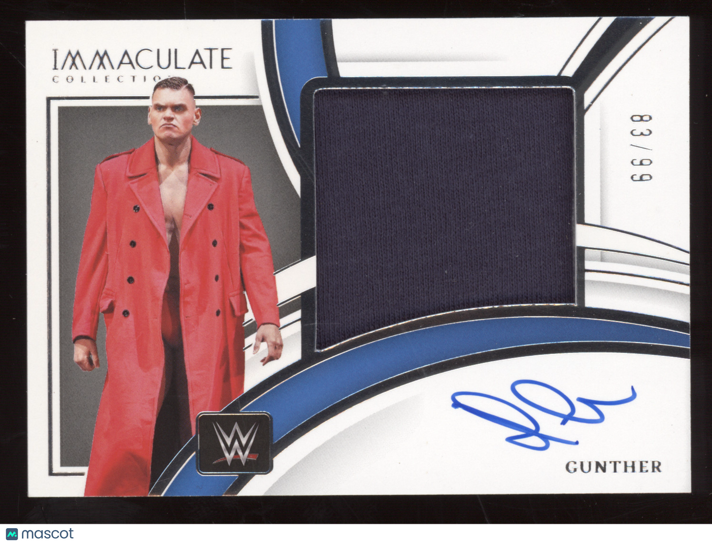 2022 Panini Immaculate Collection Gunther #GTH Autograph Superstar-worn 83/99