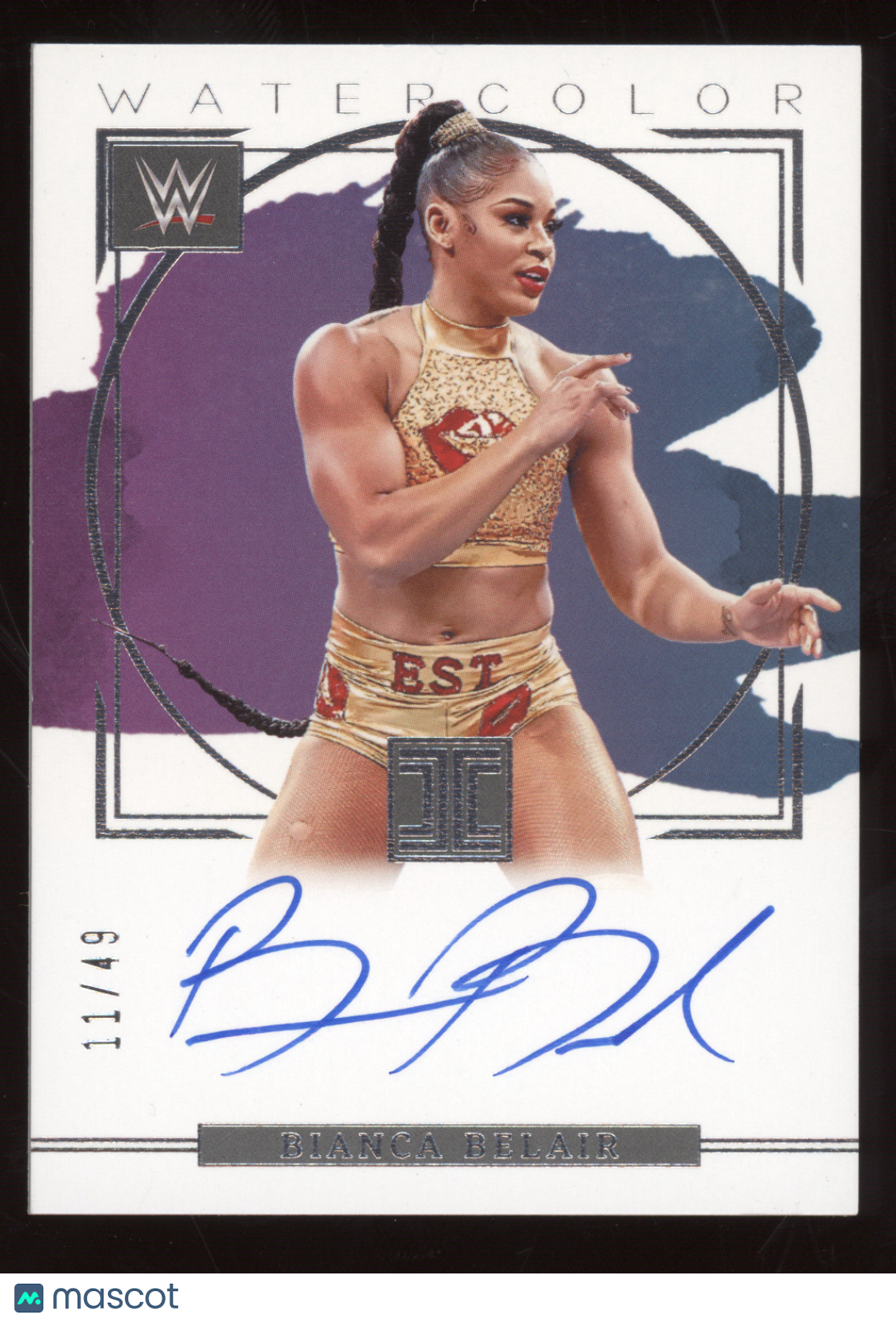 2023 Panini Impeccable WWE Watercolor Signatures Bianca Belair #WS-BBL 11/49