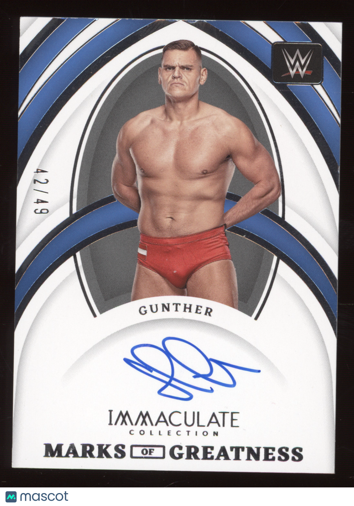 2022 Panini Immaculate Collection WWE Marks of Greatness Gunther #MG-GTH 42/49