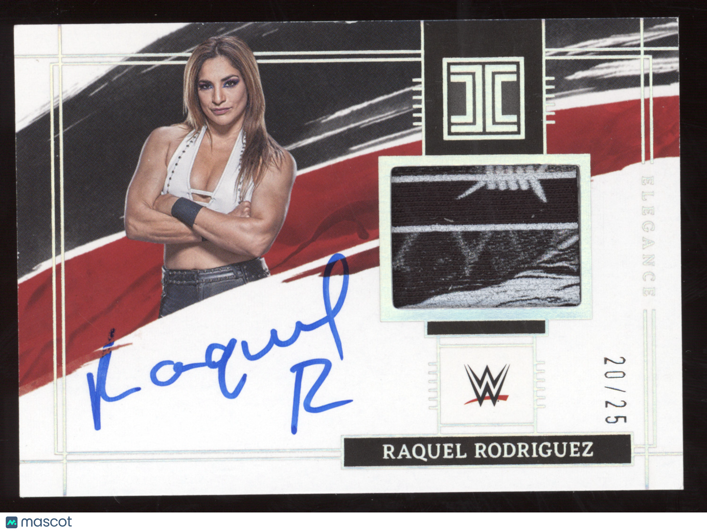 2022 Panini Impeccable Elegance Auto Raquel Rodriguez #RQG 20/25 Superstar-worn