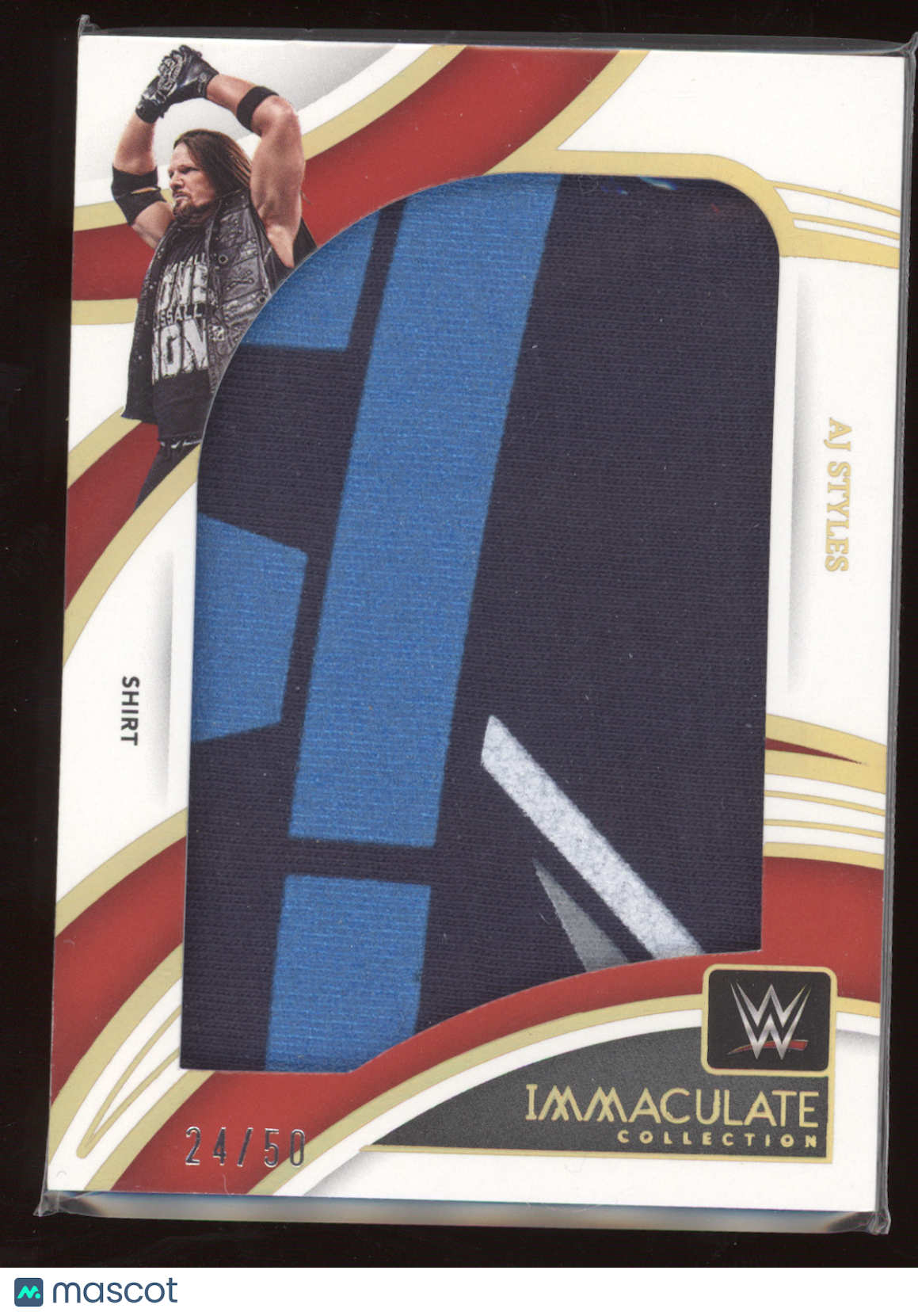 2022 Panini Immaculate Collection AJ Styles #JM-AJS Superstar-worn 24/50 Shirt