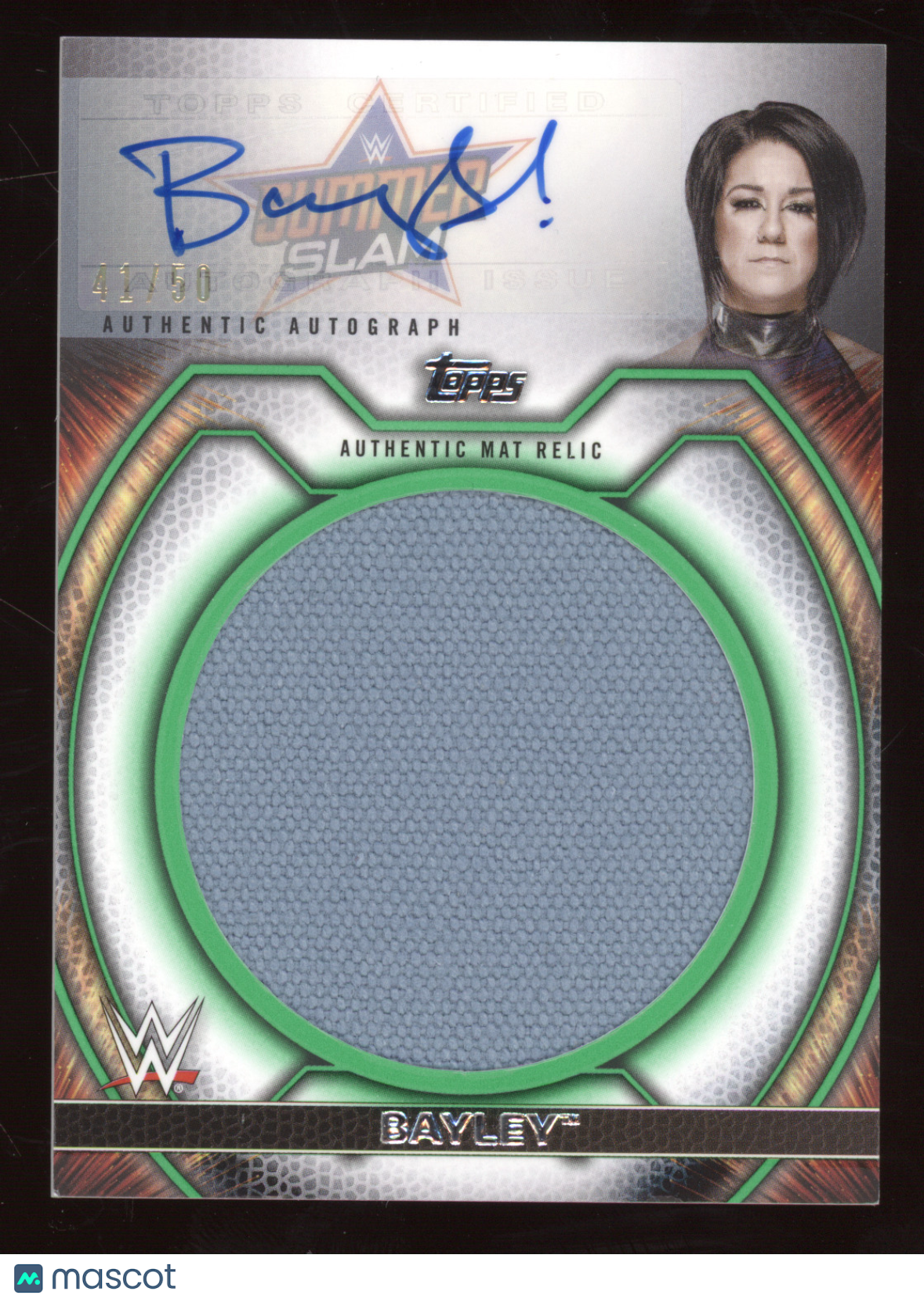 2021 Topps WWE Undisputed Mat Relic Autograph Bayley #M-B 41/50