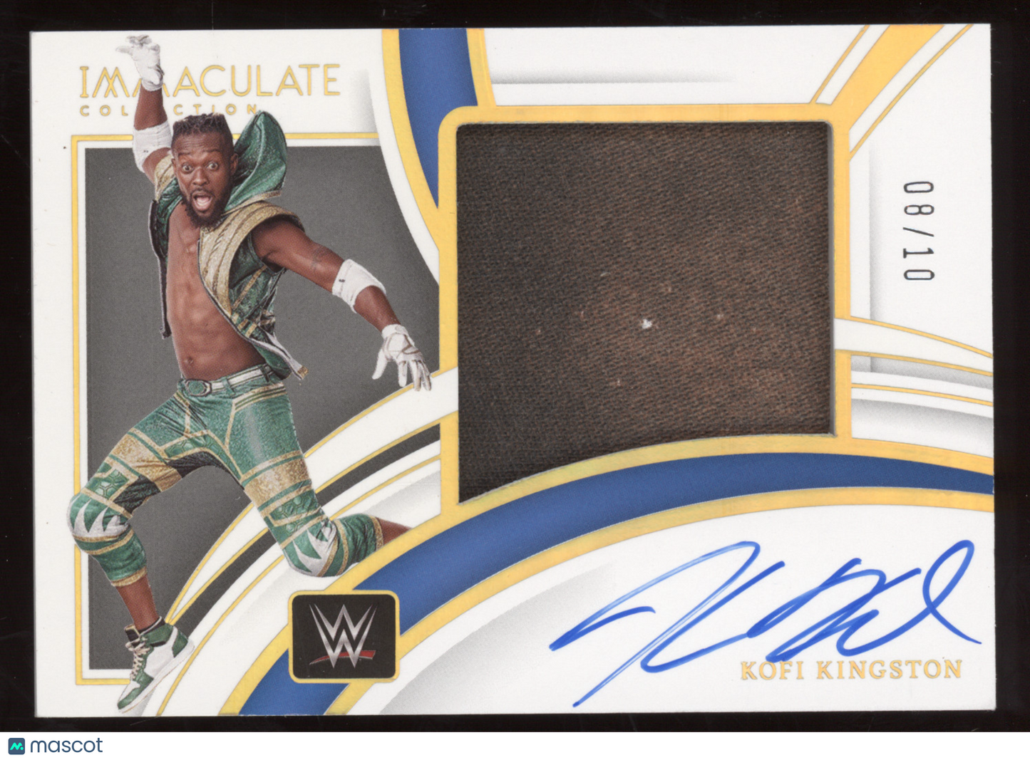 2022 Panini Immaculate Collection Kofi Kingston #KKG 08/10 Superstar-worn Auto