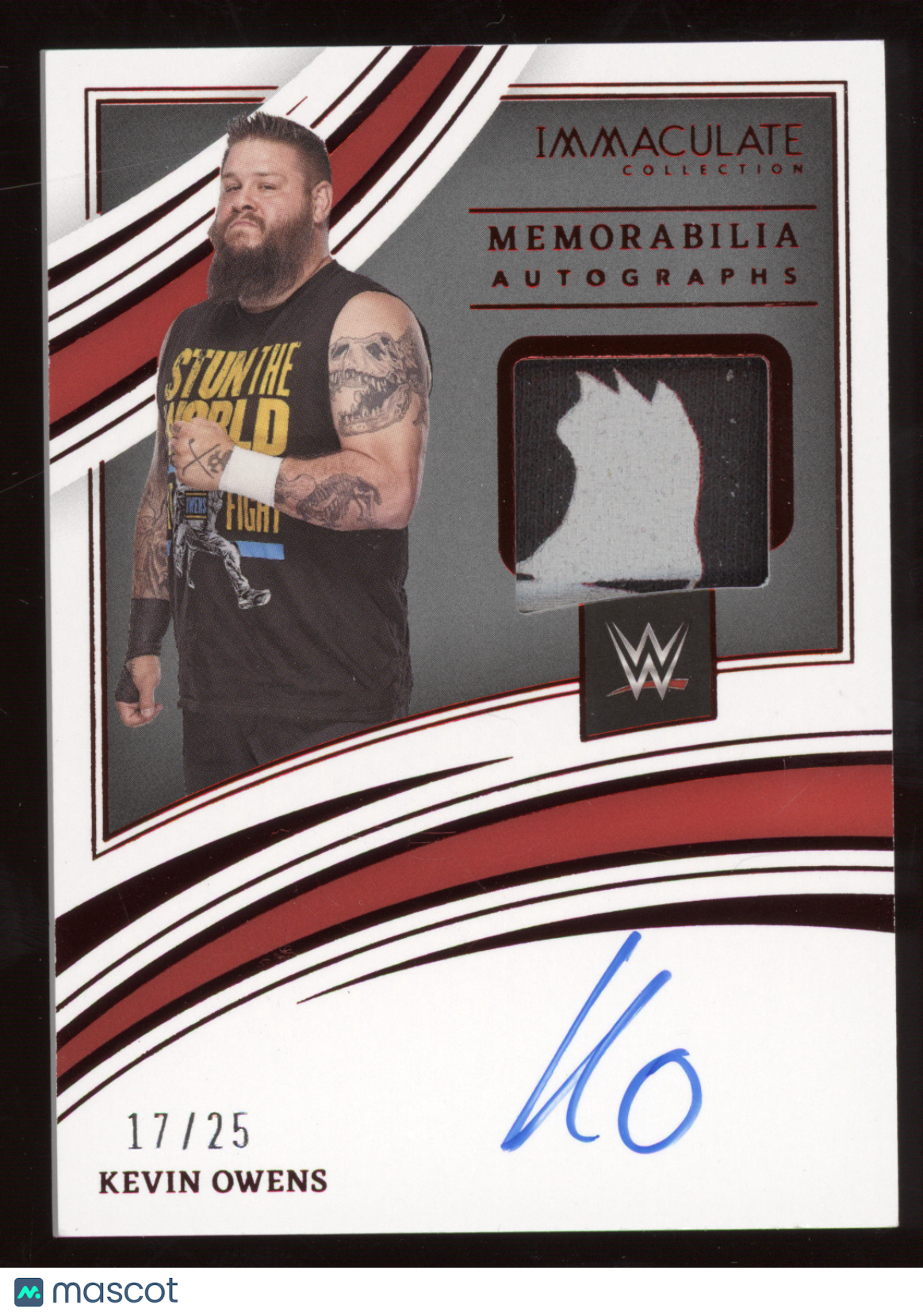 2022 Panini Immaculate Collection Kevin Owens #MAKOW Autograph 17/25 Memorabilia