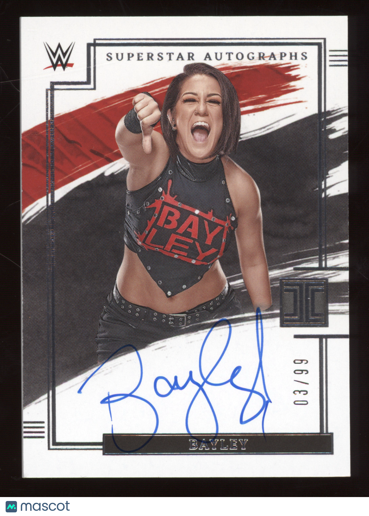 2022 Panini Impeccable WWE Superstar Autographs Bayley #SA-BLY 03/99