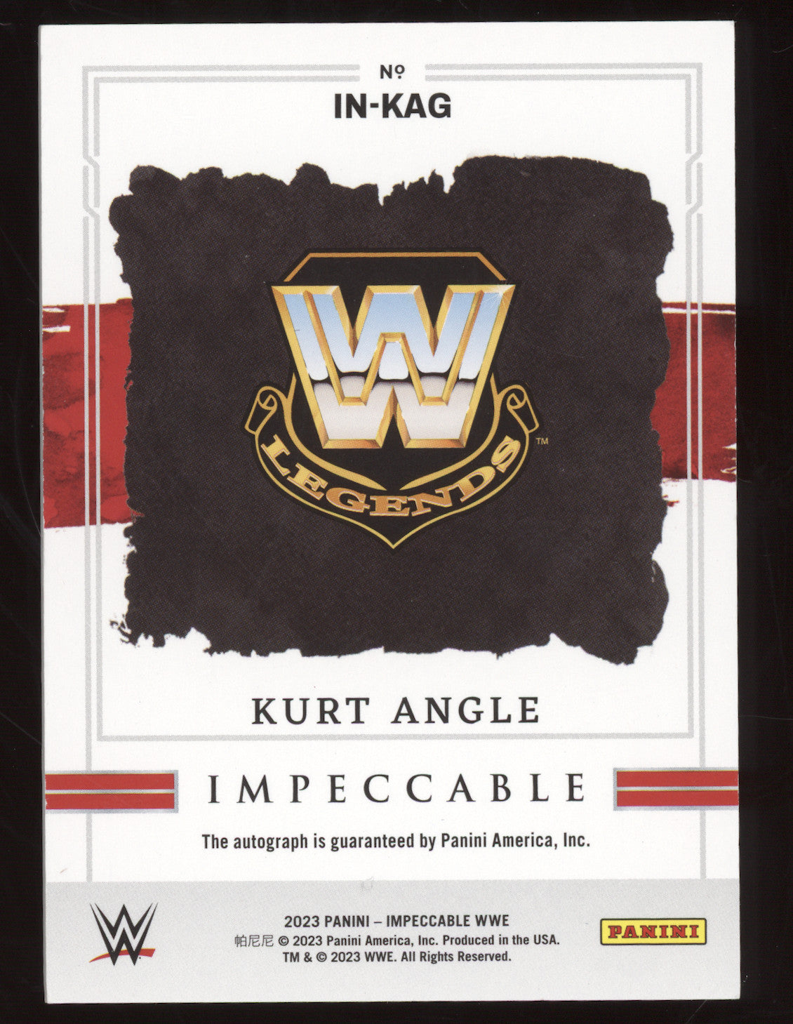2023 Panini Impeccable Indelible Ink Kurt Angle #IN-KAG 25/75