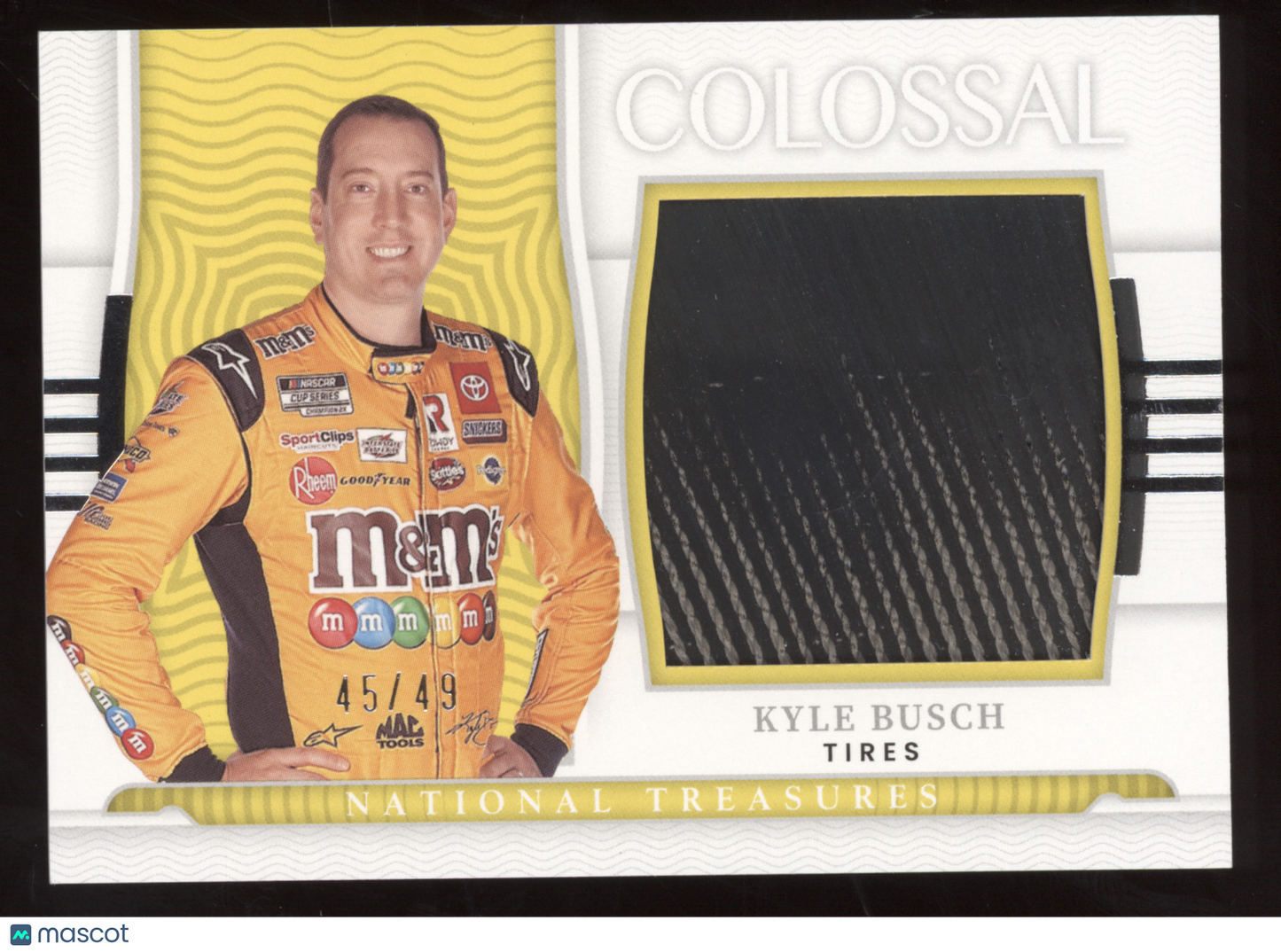 2022 Panini National Treasures Colossal Kyle Busch #RUFKYB Race-used 45/49 Tires