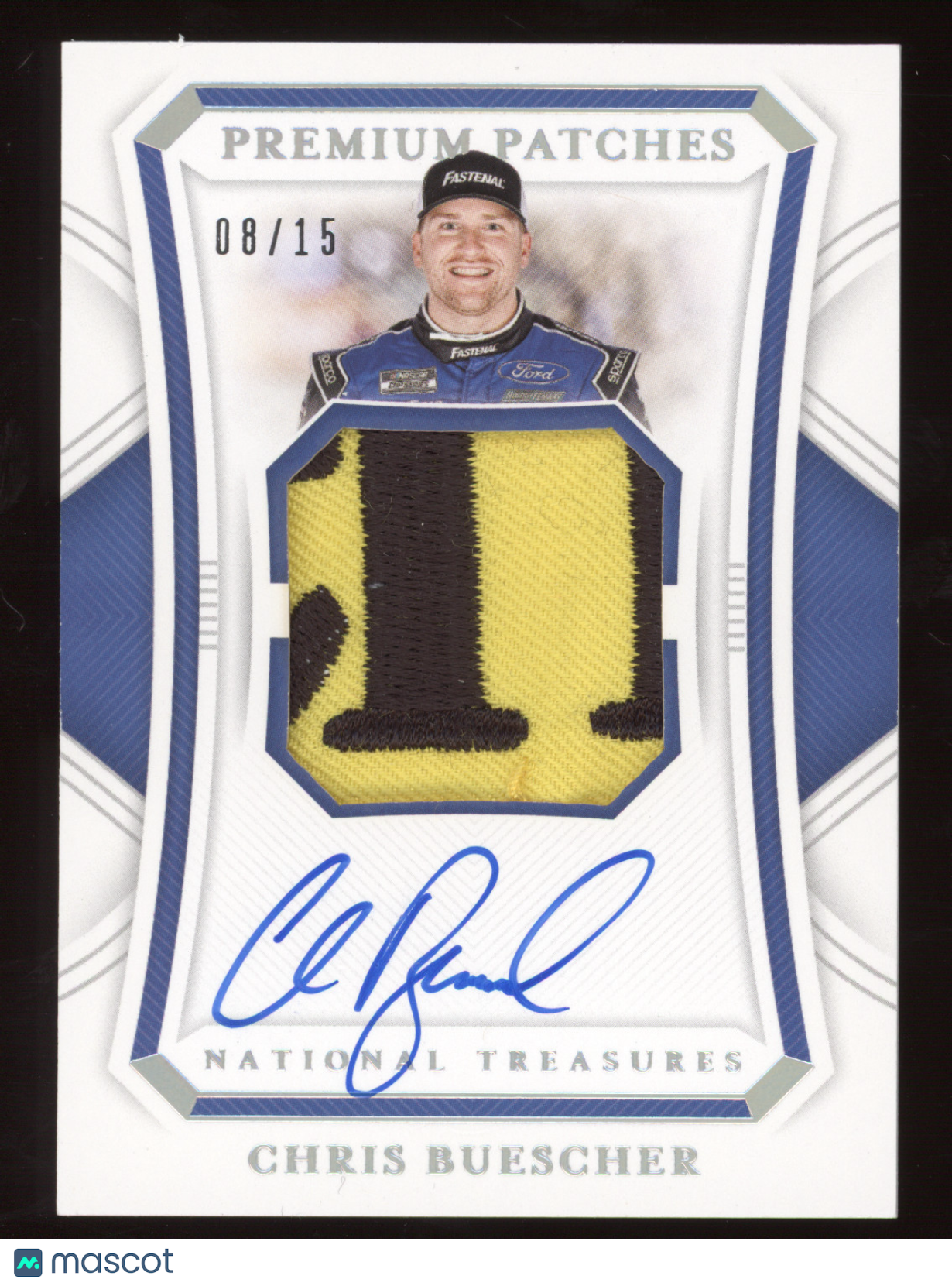 2021 Panini National Treasures Premium Patches Chris Buescher 08/15 Race-worn