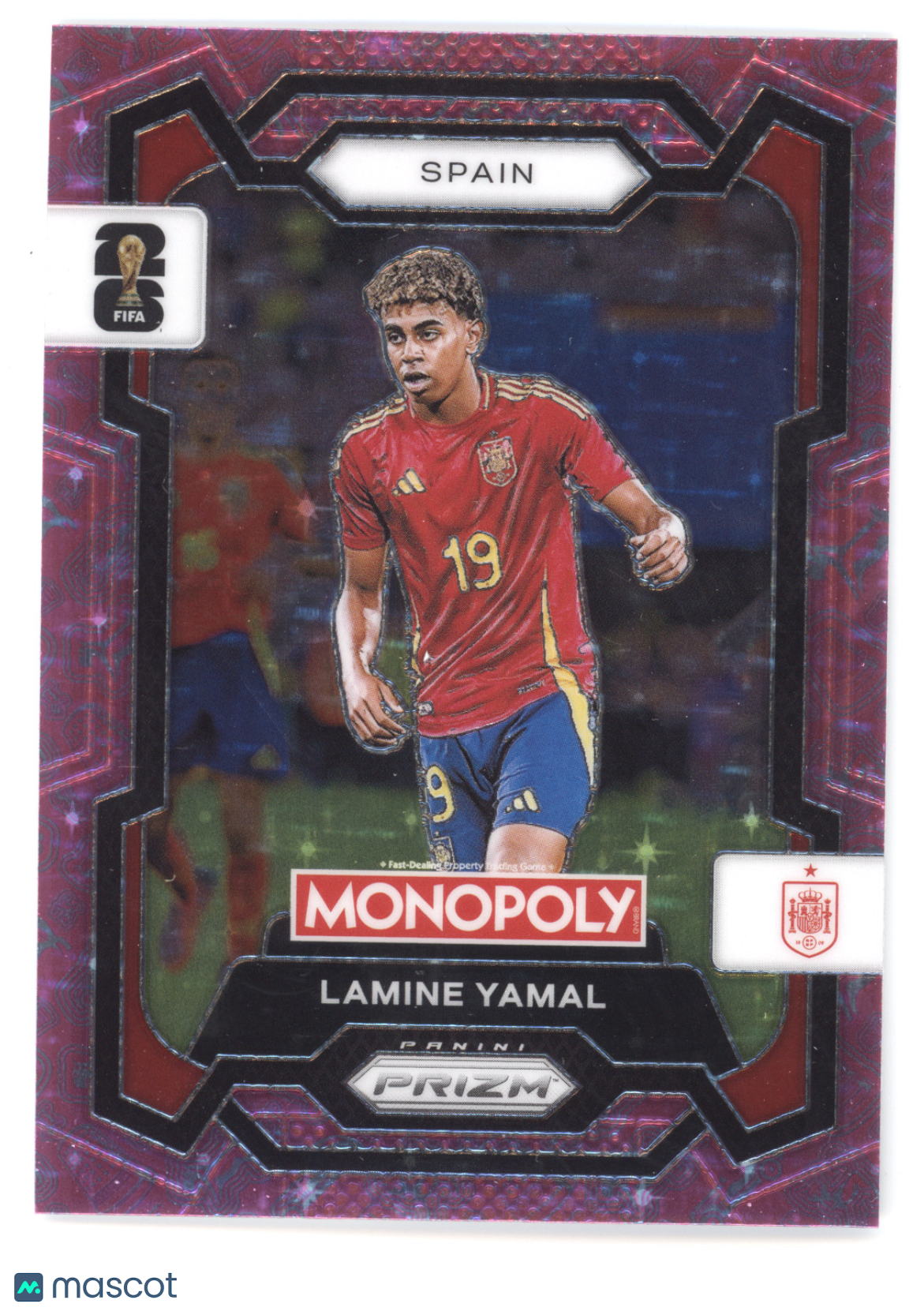 2026 Panini Monopoly Prizm FIFA World Cup 26 Lamine Yamal #41 Pink Sparkle