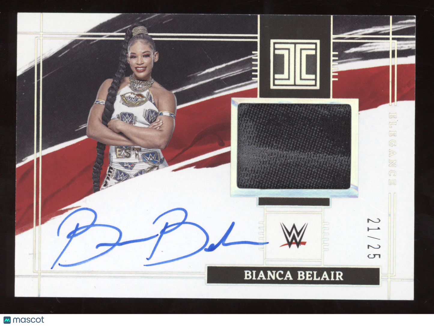 2022 Panini Impeccable Elegance Bianca Belair #EM-BBL 21/25 Superstar-worn Auto