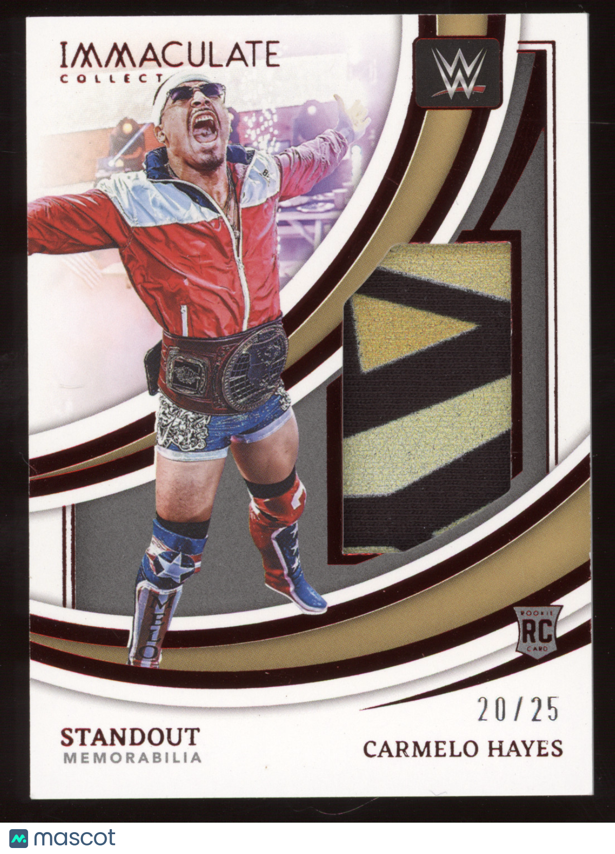 2022 Panini Immaculate WWE Carmelo Hayes #SM-CHY Red 20/25 Standout Memorabilia