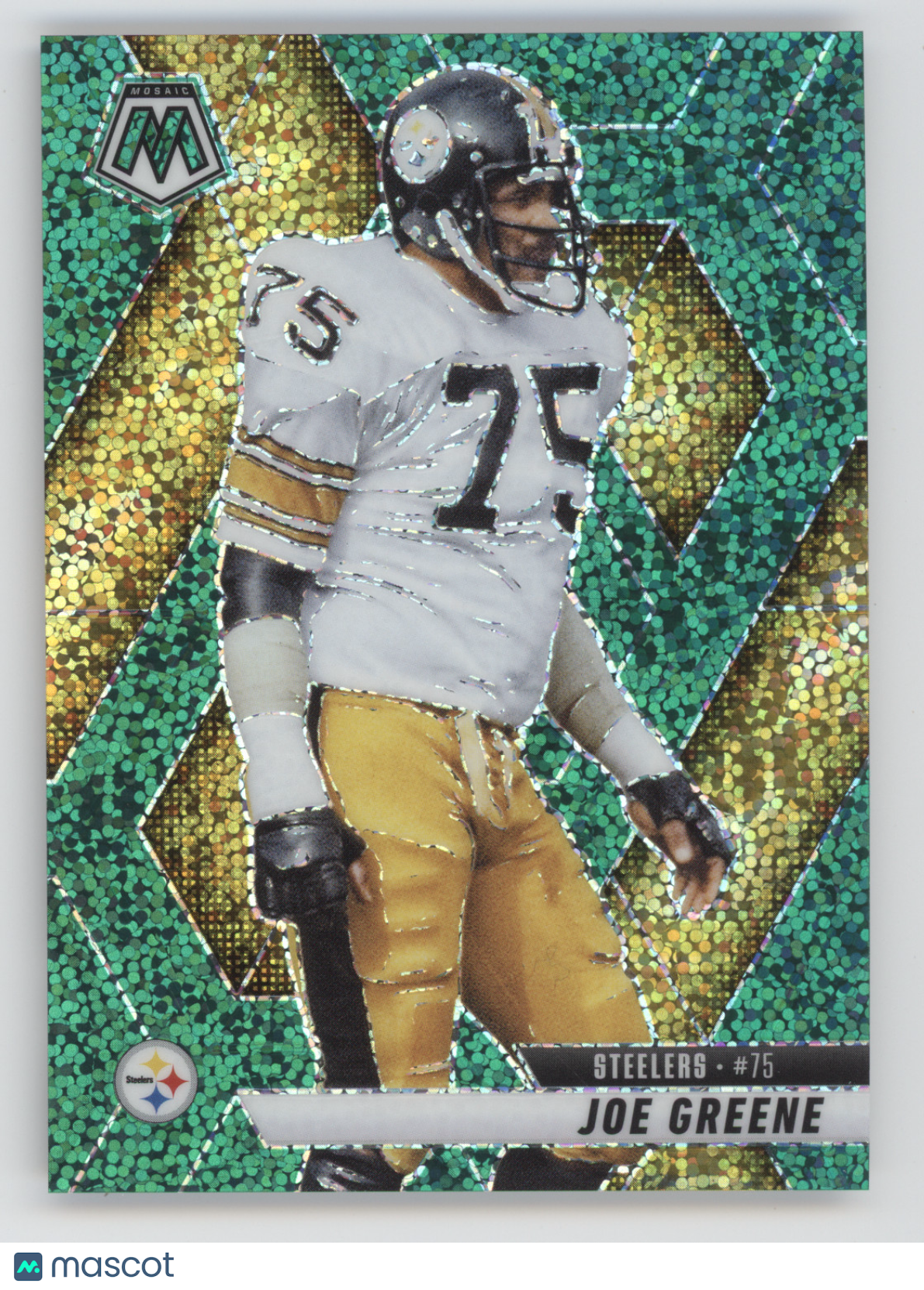 2025 Panini Mosaic Joe Greene #190 Green Sparkle 5/8
