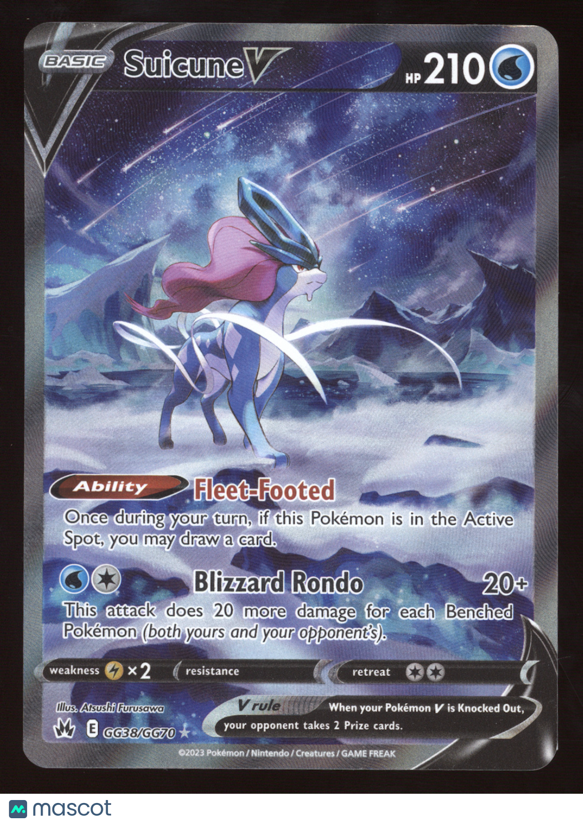 2023 SWSH Crown Zenith Suicune V Holo Rare #GG38/GG70
