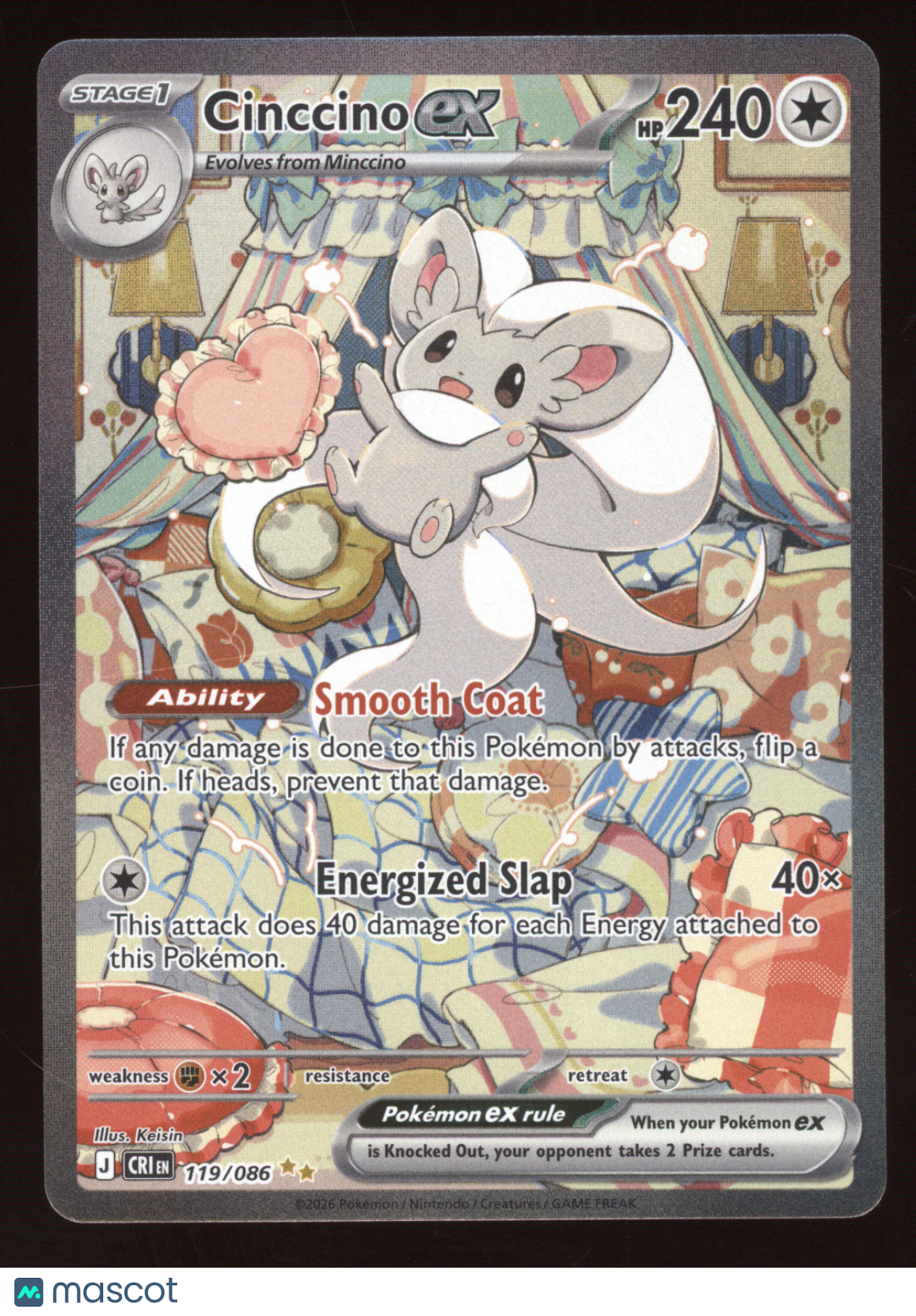 2025 Mega Evolution Chaos Rising Cinccino ex Secret Rare #119/086