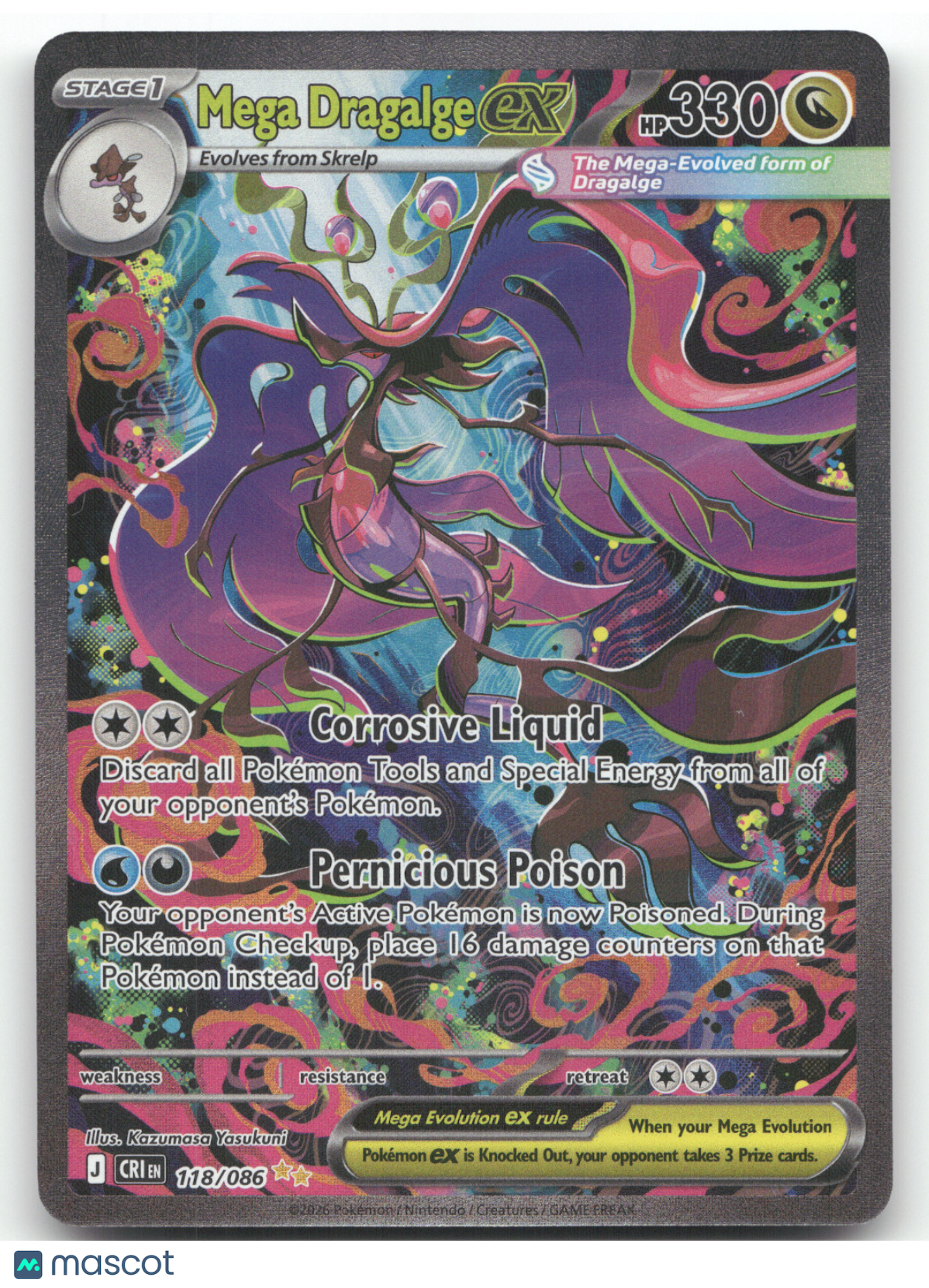 2026 Chaos Rising Mega Dragalge EX Secret Rare #118/086