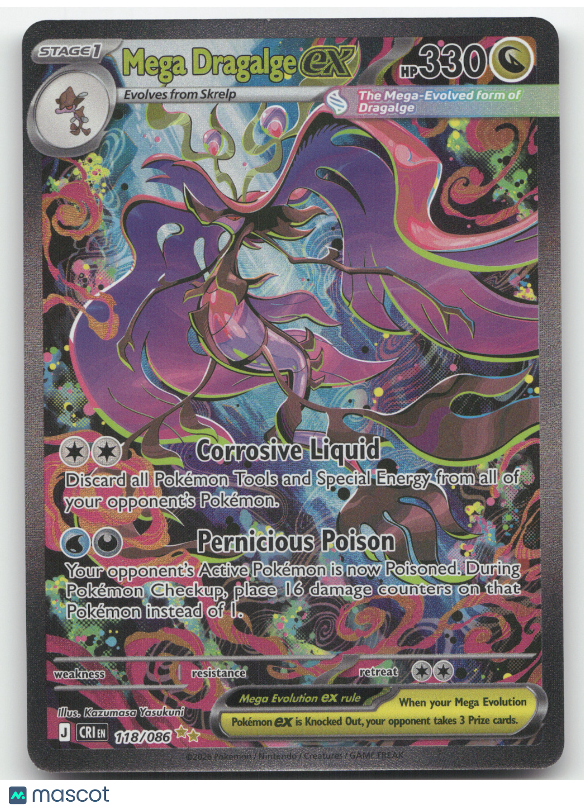2026 Chaos Rising Mega Dragalge ex Secret Rare #118/086