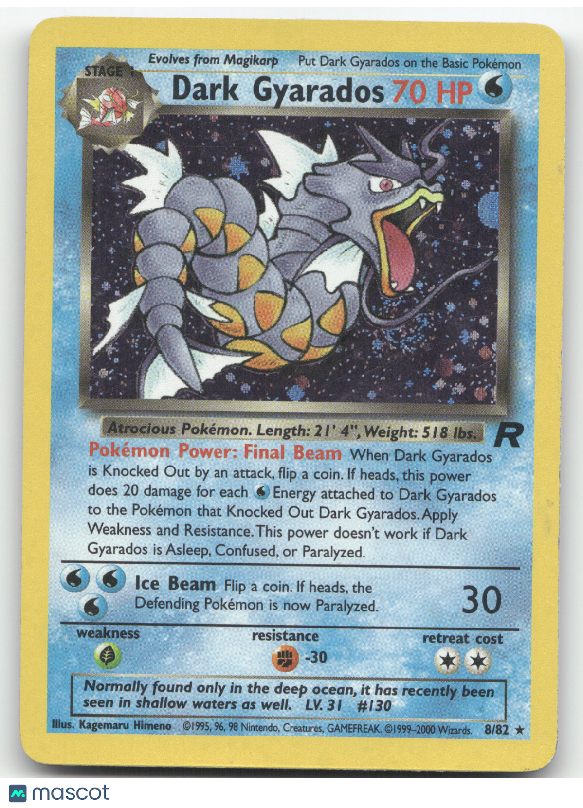 2000 Team Rocket Dark Gyarados Holo Rare #8/82