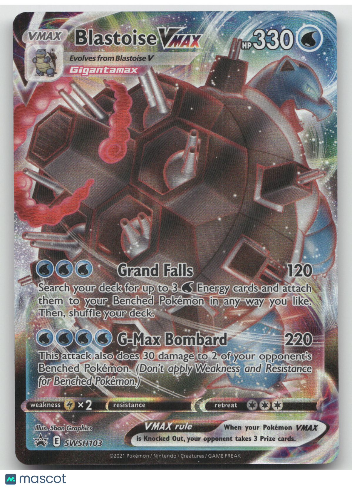 2021 Sword & Shield Blastoise VMAX Black Star Promo #SWSH103