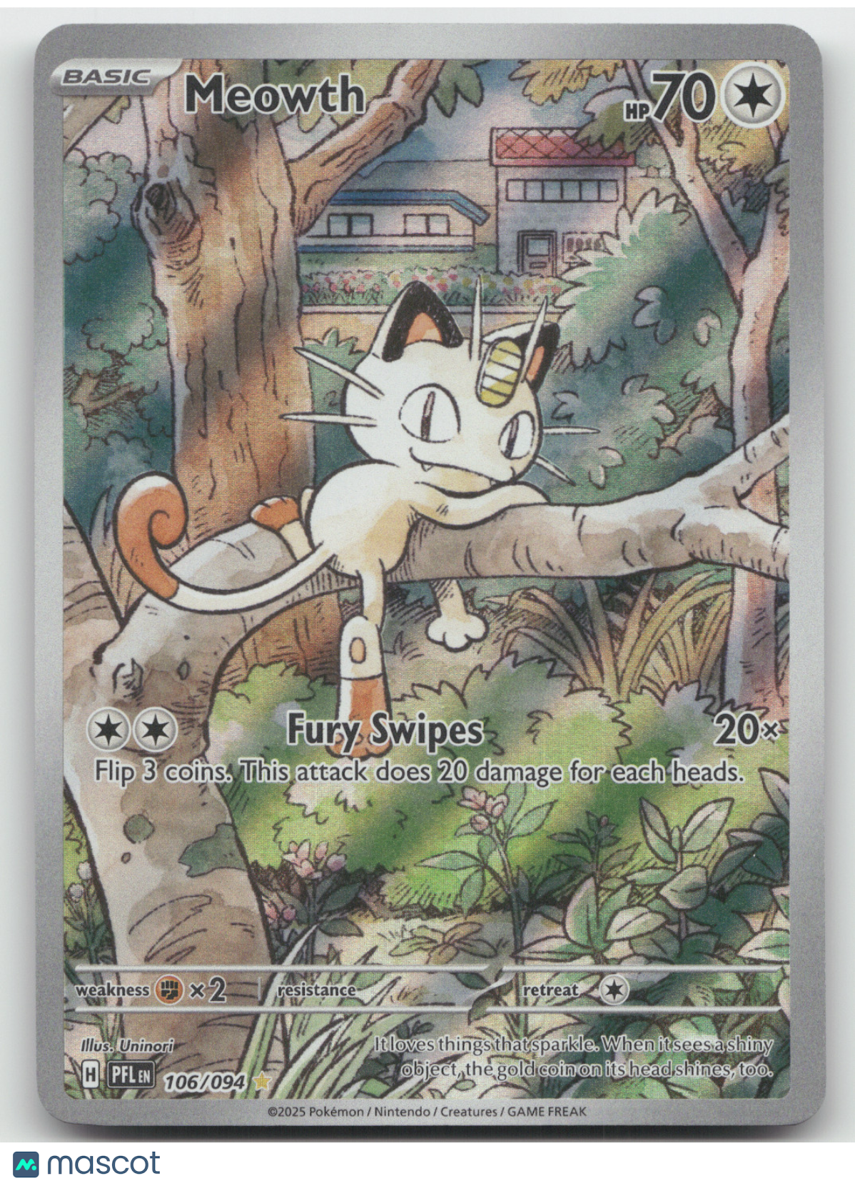 2025 Phantasmal Flames Meowth Secret Rare #106/094