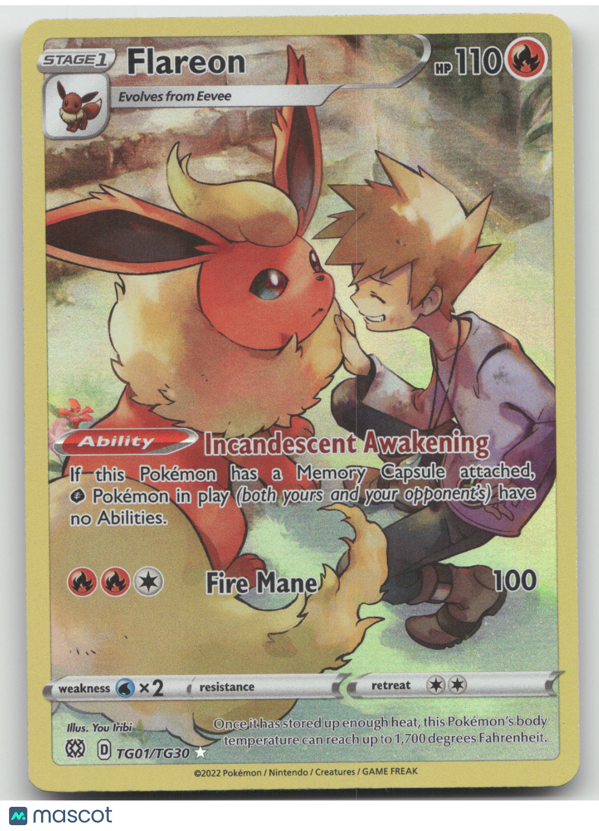 2022 Brilliant Stars Flareon Holo Rare #TG01/TG30