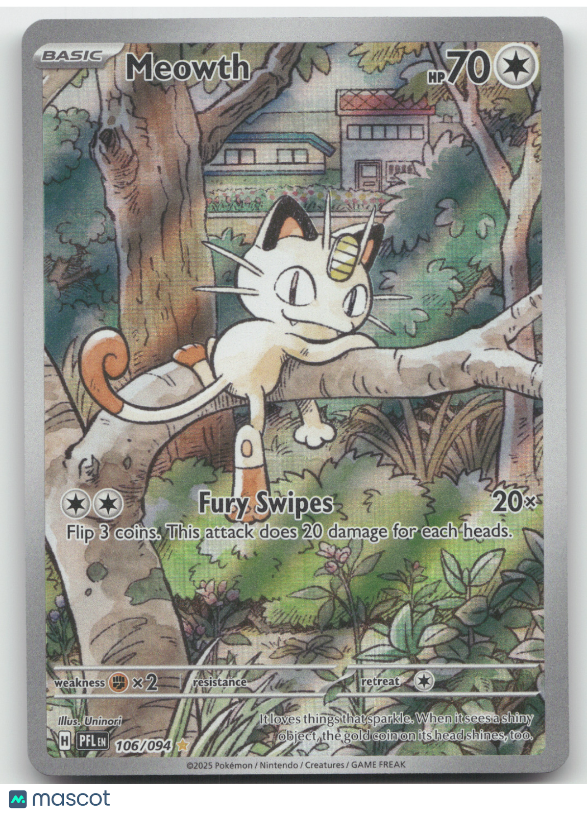 2025 Phantasmal Flames Meowth Secret Rare #106/094
